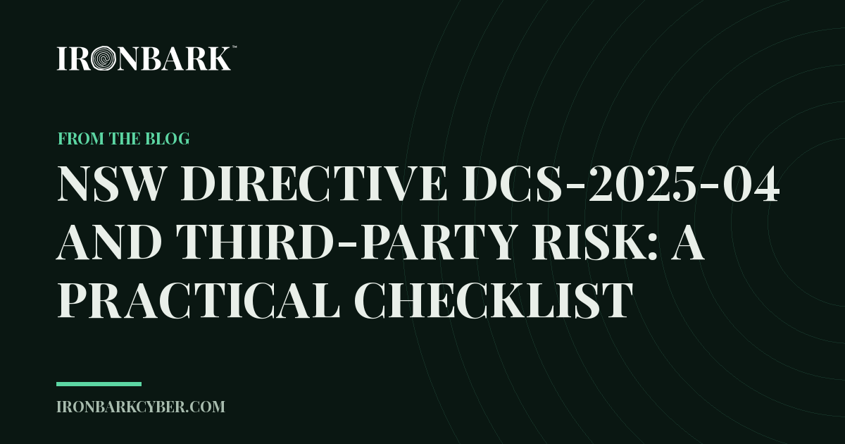 NSW Directive DCS-2025-04 and third-party risk: a practical checklist